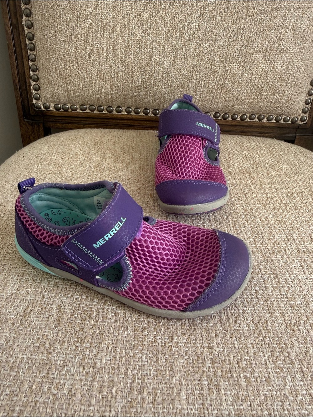Merrell Kids toddler shoes size 10 Velcro closure hiking and Water Shoes